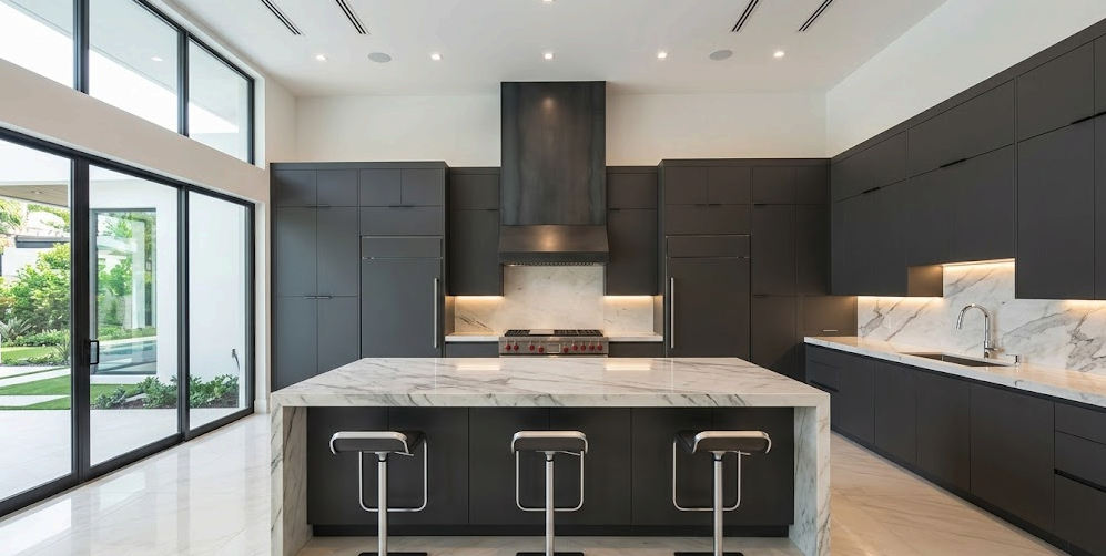Luxury kitchen upgrade with custom cabinetry and granite countertops in Barrie, Ontario